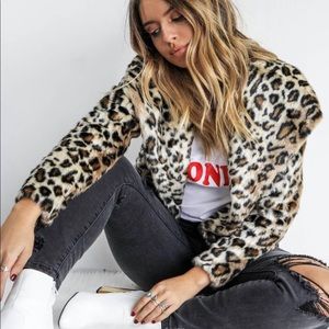 Chaser | Leopard print faux fur jacket